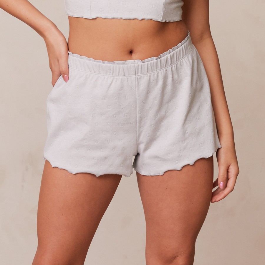 Sleep Lounge Pyjama Bottoms | Ruffle Pyjama Shorts - Frost