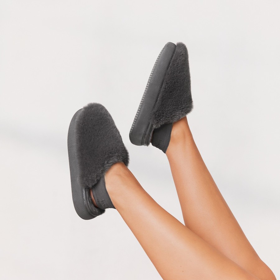 Apparel Lounge Loungewear | Signature Slippers - Charcoal