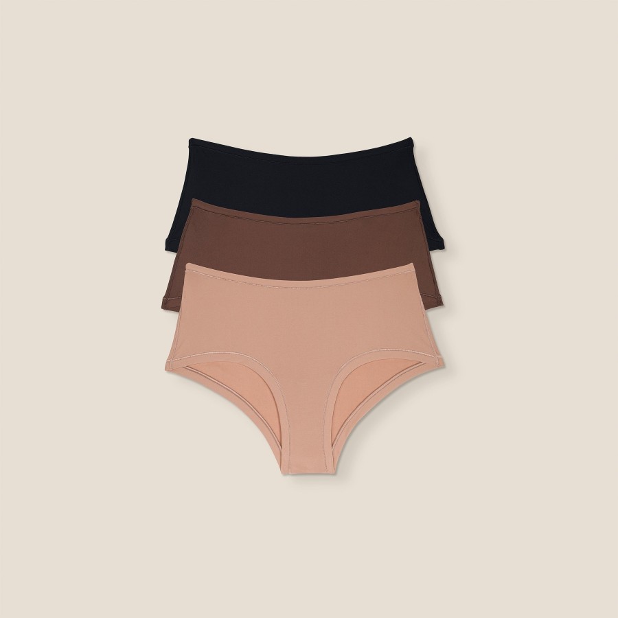 Bottoms Lounge Briefs | Nude Boyshorts (3 Pack) - Multi