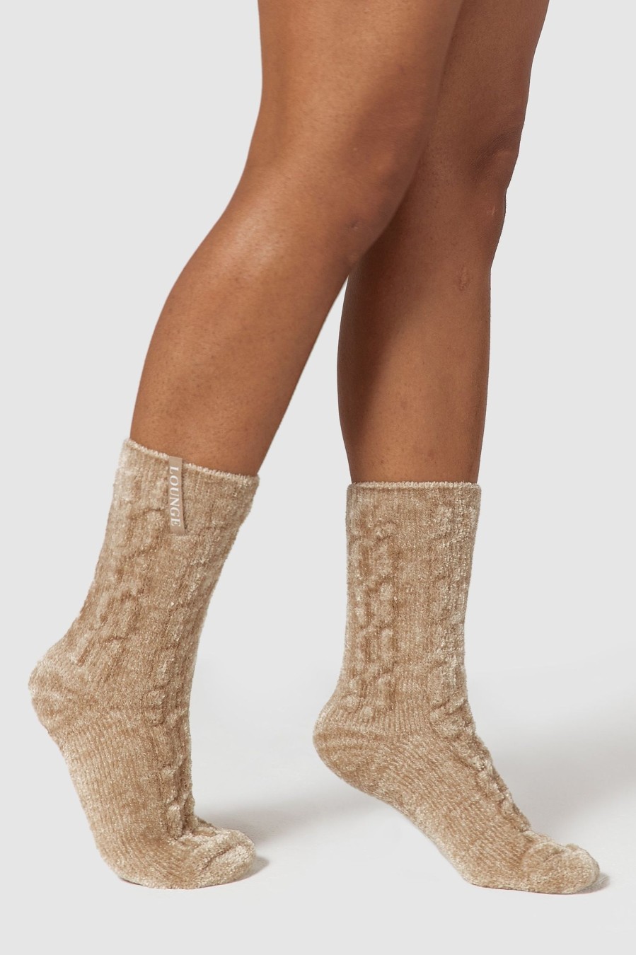 Apparel Lounge Socks | Chenille Knitted Socks - Mink