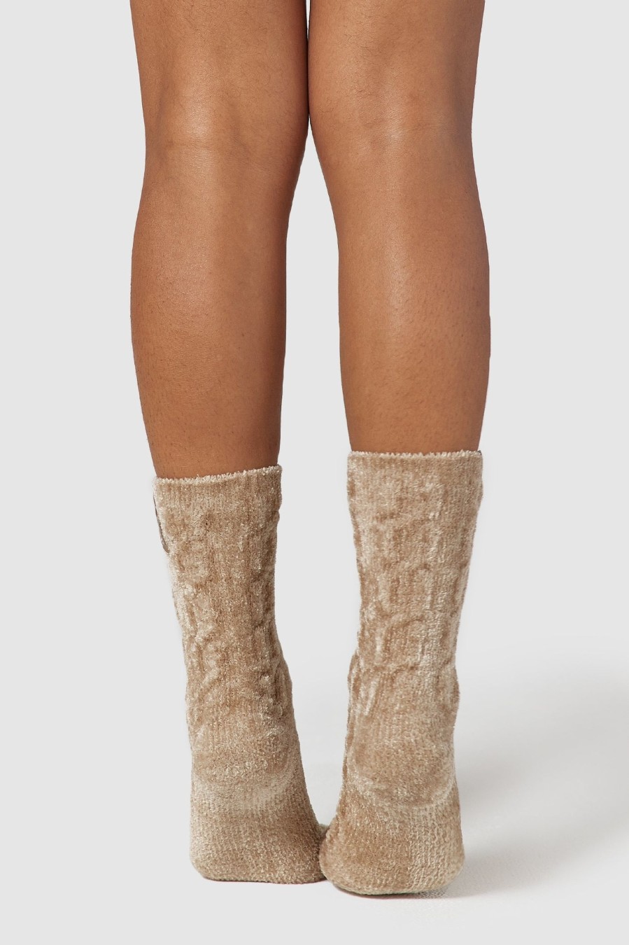 Apparel Lounge Socks | Chenille Knitted Socks - Mink