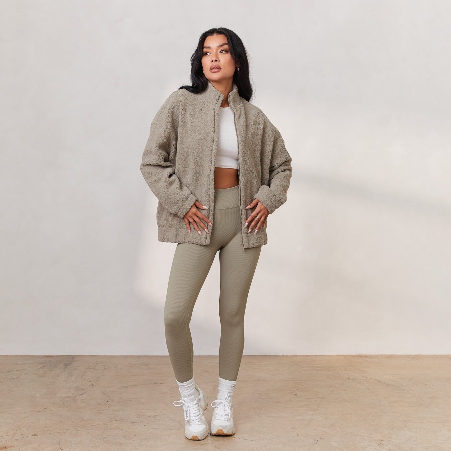 Apparel Lounge Hoodies & Sweatshirts | Cosy Zip-Up Fleece Jacket - Oat