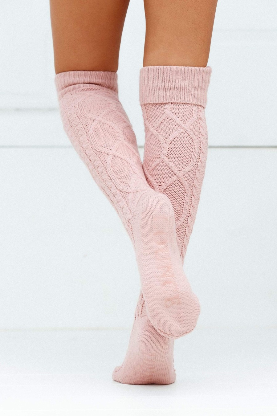 Apparel Lounge Accessories | Knee-High Cosy Knitted Socks - Pink