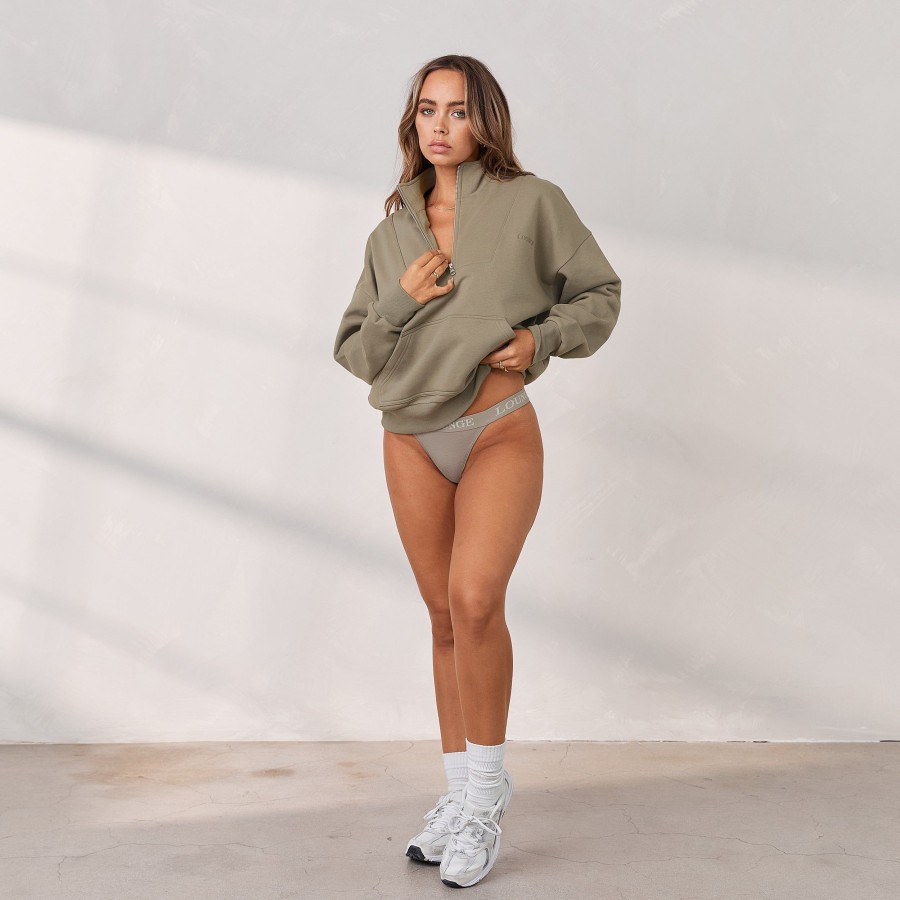 Apparel Lounge Hoodies & Sweatshirts | Signature Quarter Zip Jumper - Fawn