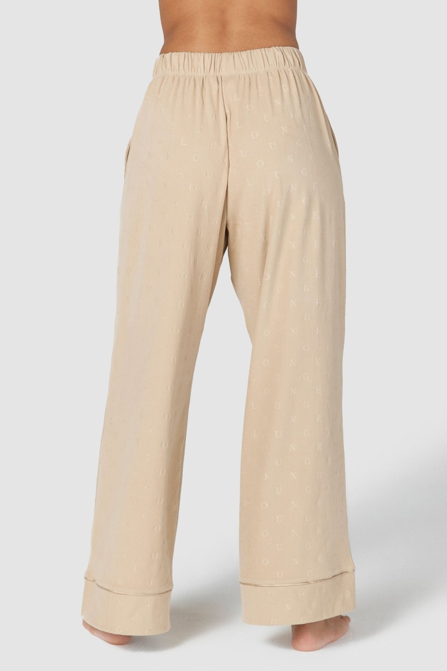 Sleep Lounge Pyjama Bottoms | Luxury Embossed Pyjama Trousers - Mink