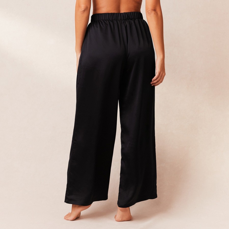 Apparel Lounge Loungewear | Classic Satin Pyjama Trousers - Black