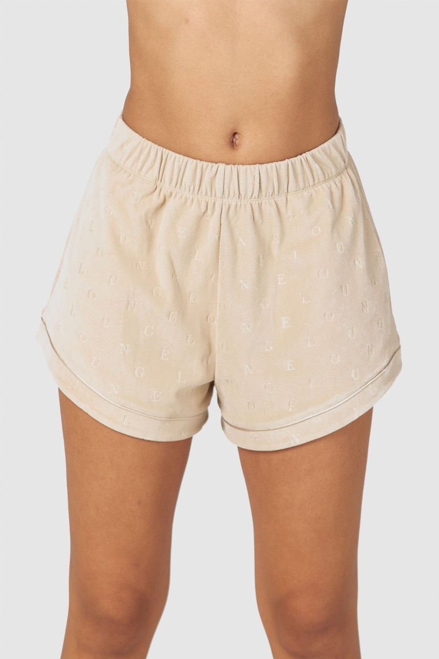 Sleep Lounge Pyjama Bottoms | Luxury Embossed Pyjama Shorts - Mink