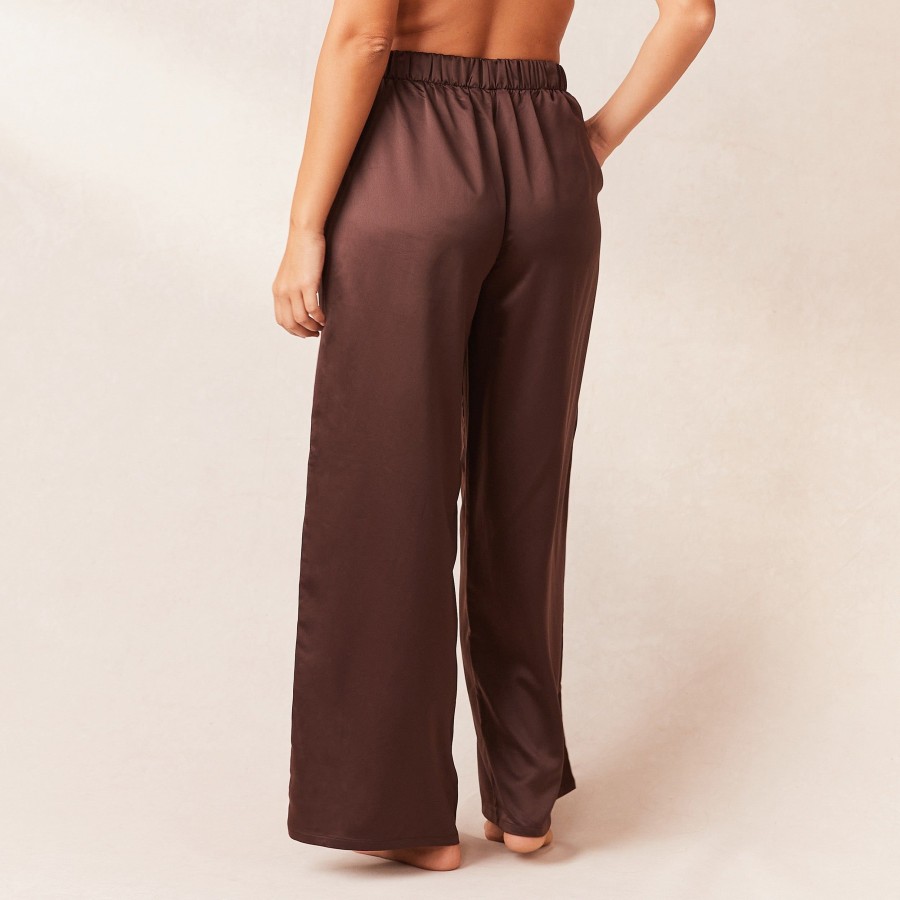 Apparel Lounge Loungewear | Classic Satin Pyjama Trousers - Chocolate