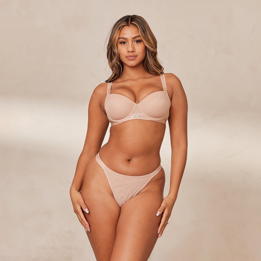 Bras Lounge Padded | Smooth Mesh T-Shirt Bra - Taupe