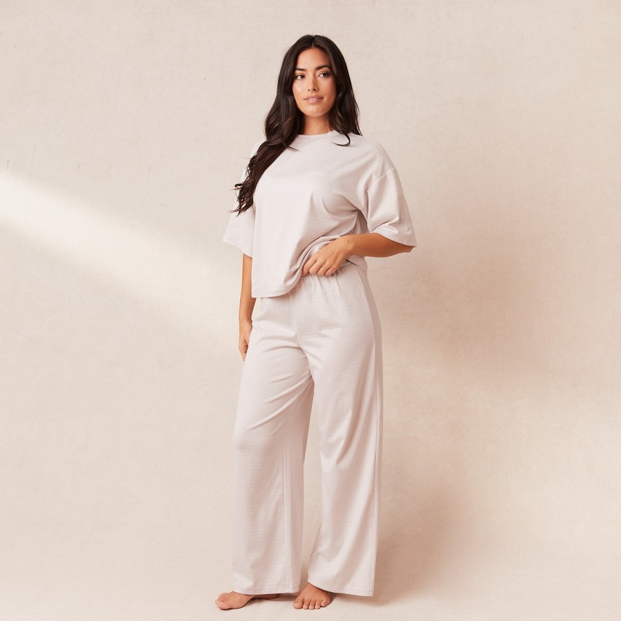 Apparel Lounge Loungewear | Classic Fleece Oversized Pyjama Trousers - Cream