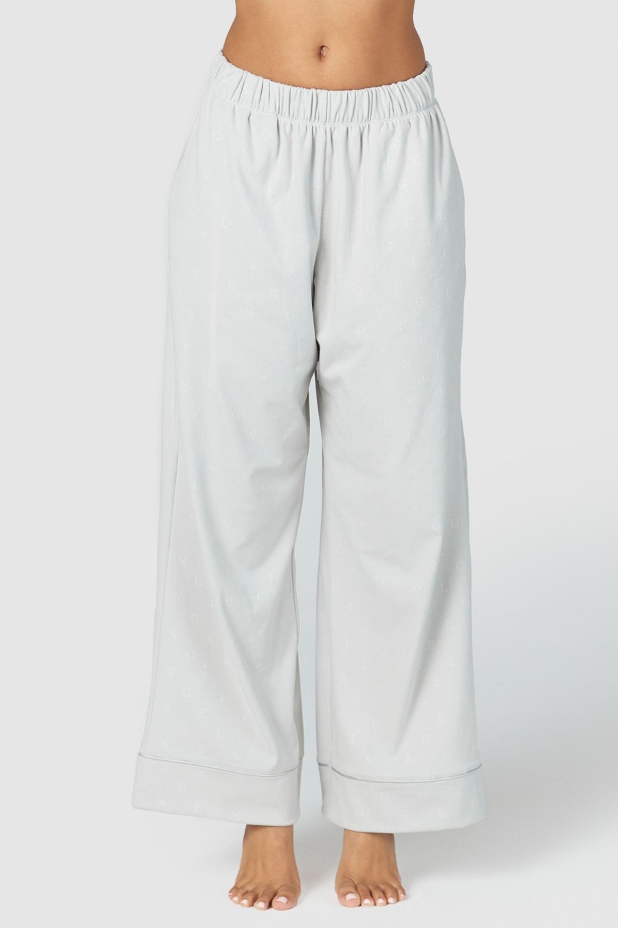 Sleep Lounge Pyjama Bottoms | Luxury Embossed Pyjama Trousers - Frost