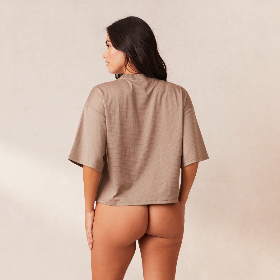 Apparel Lounge Loungewear | Classic Fleece Oversized Pyjama Tee - Fawn