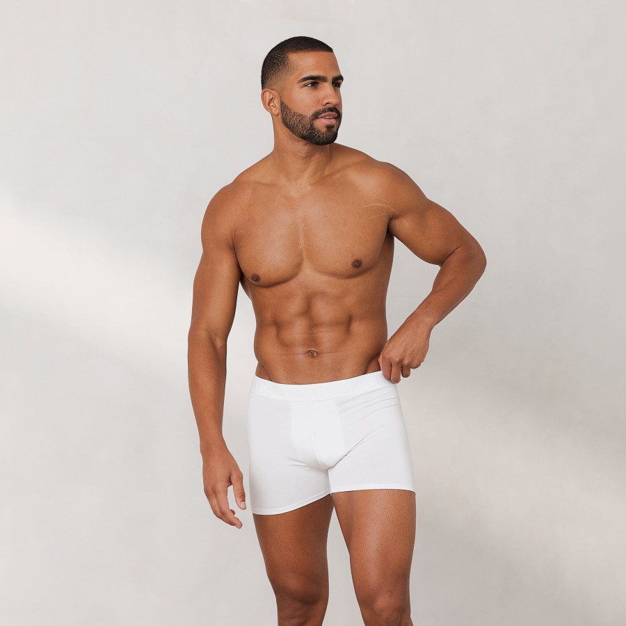 Bottoms Lounge Multipacks | Men'S Luxe Boxers (3 Pack) - White