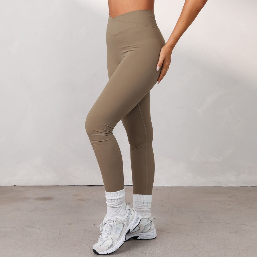 Apparel Lounge Leggings | Silhouette Crossover Leggings - Dune