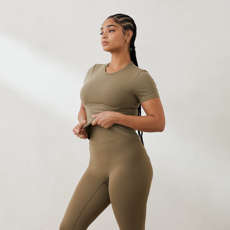 Apparel Lounge T-Shirts & Tops | Essential Short Sleeve Fitted T-Shirt - Olive