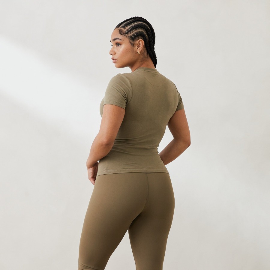 Apparel Lounge T-Shirts & Tops | Essential Short Sleeve Fitted T-Shirt - Olive