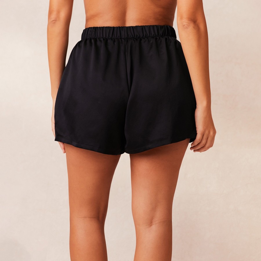 Apparel Lounge Loungewear | Classic Satin Pyjama Shorts - Black