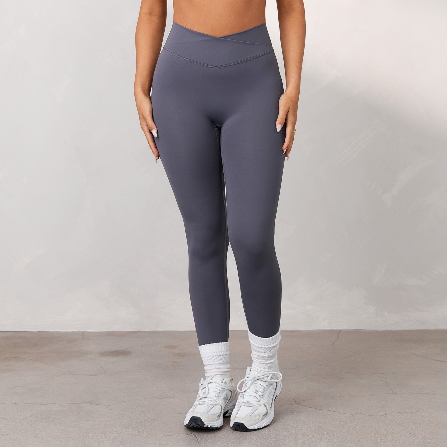 Apparel Lounge Leggings | Silhouette Crossover Leggings - Smoked Blue