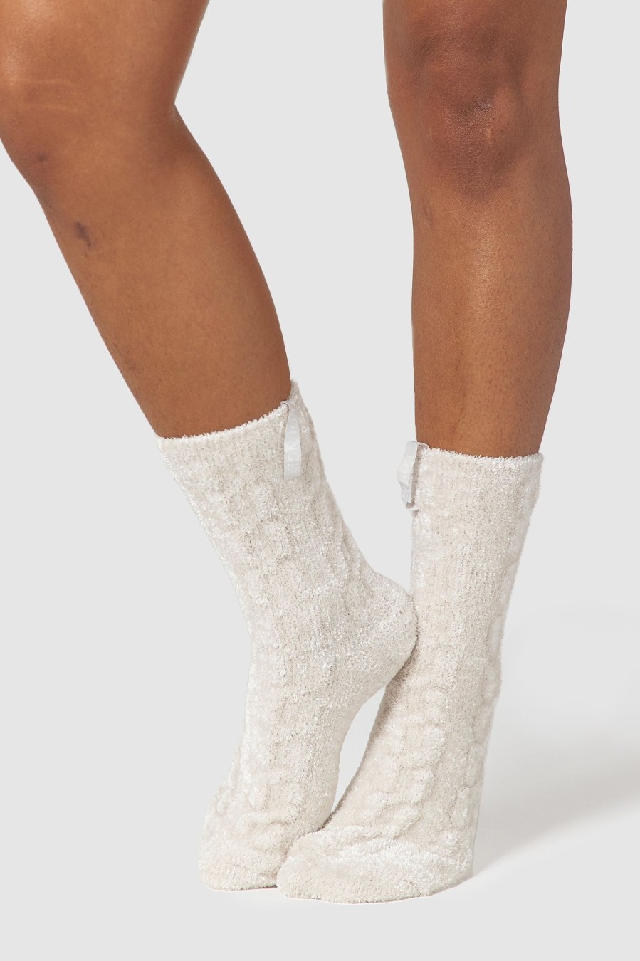 Apparel Lounge Socks | Chenille Knitted Socks - Pearl