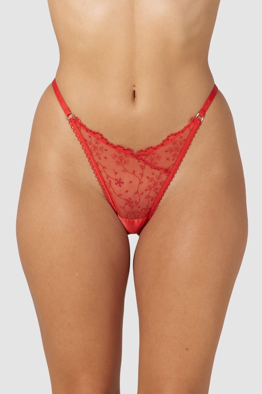 Bras Lounge Mesh | Slinky Open Back Briefs - Red