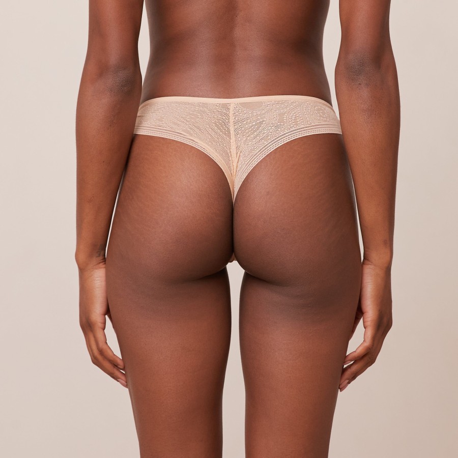 Bottoms Lounge Seamless | Seamless Barely There Cheeky Briefs - Sand