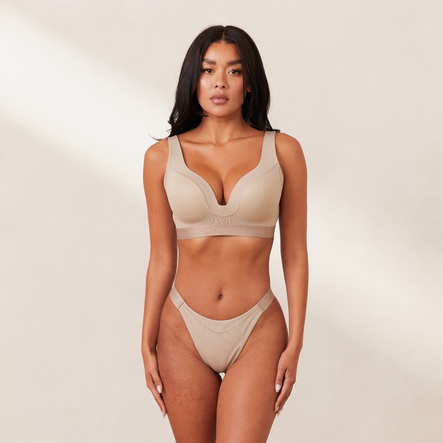 Bras Lounge Padded | Ribbed Mindful Bra - Mink