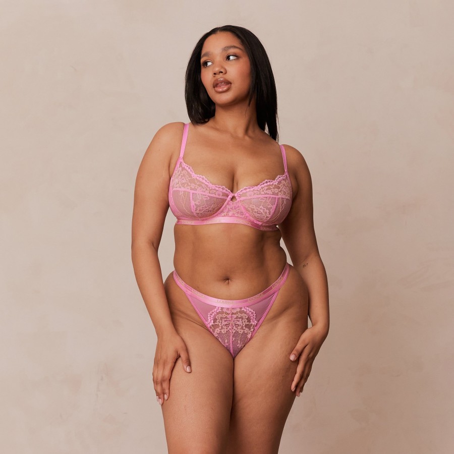 Bras Lounge Wired | Two-Tone Blossom Balcony Bra - Pink