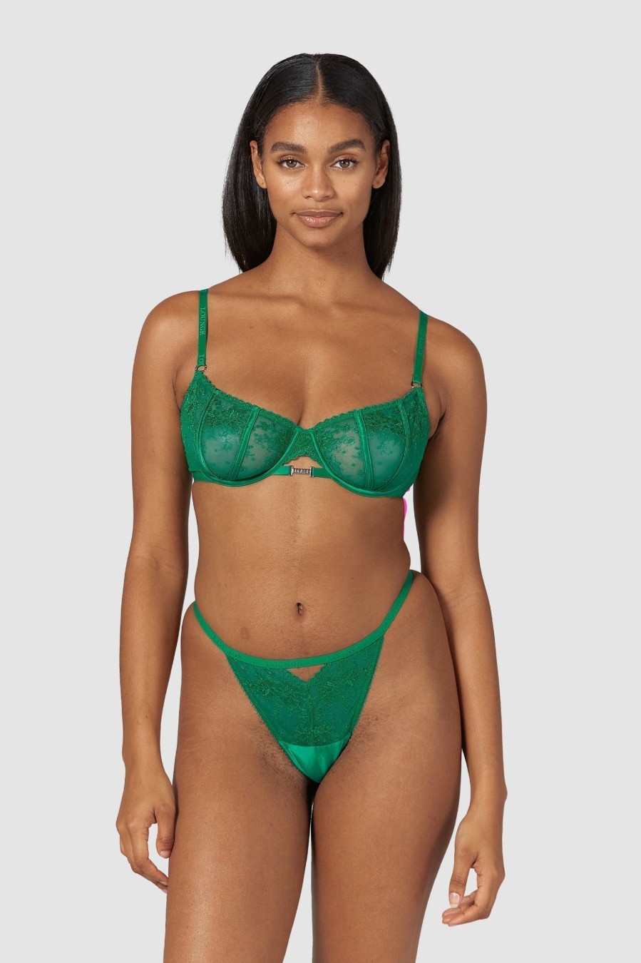 Bras Lounge Lace | Flirt Balcony Bra - Emerald