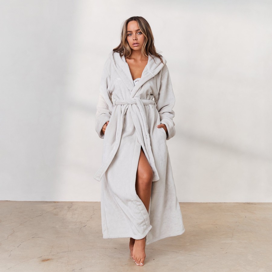 Apparel Lounge Loungewear | Cuddle Me Dressing Gown - Pearl