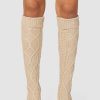 Apparel Lounge Accessories | Knee-High Cosy Knitted Socks - Mink