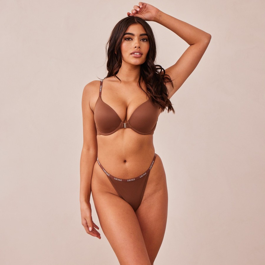 Bras Lounge Padded | Smooth Front Fastening T-Shirt Bra - Chestnut